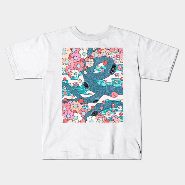 Cherry Blossoms Kids T-Shirt by LaP shop